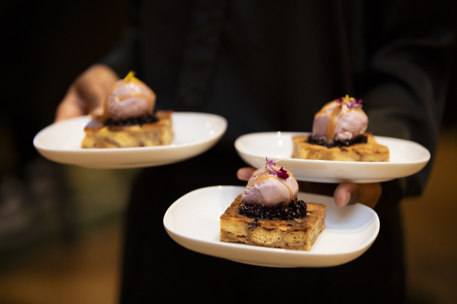 Dessert canapes passed at a Storys event