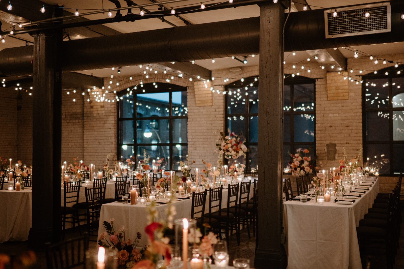 Storys candlelit wedding reception
